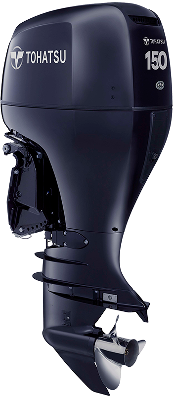 Tohatsu BFT 150 Outboard Motor in black